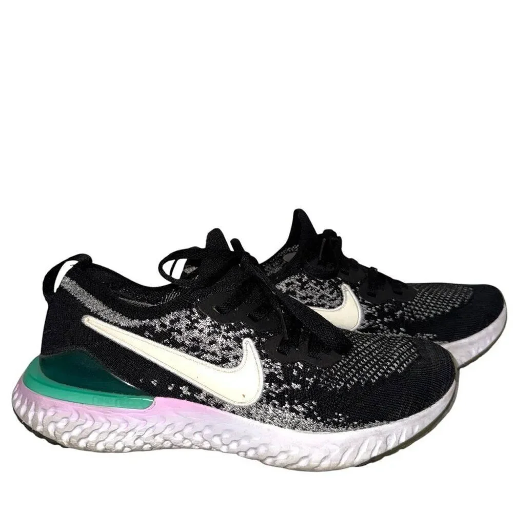 Nike Epic React Flyknit 2 GS Oreo Sneakers Kids 7Y AQ3244 Running Shoes Sports